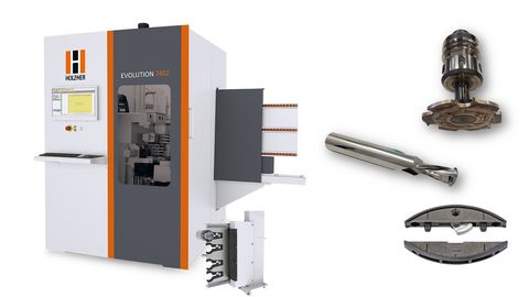 EVOLUTION 7402, the vertical drilling and cutting center from HOLZHER